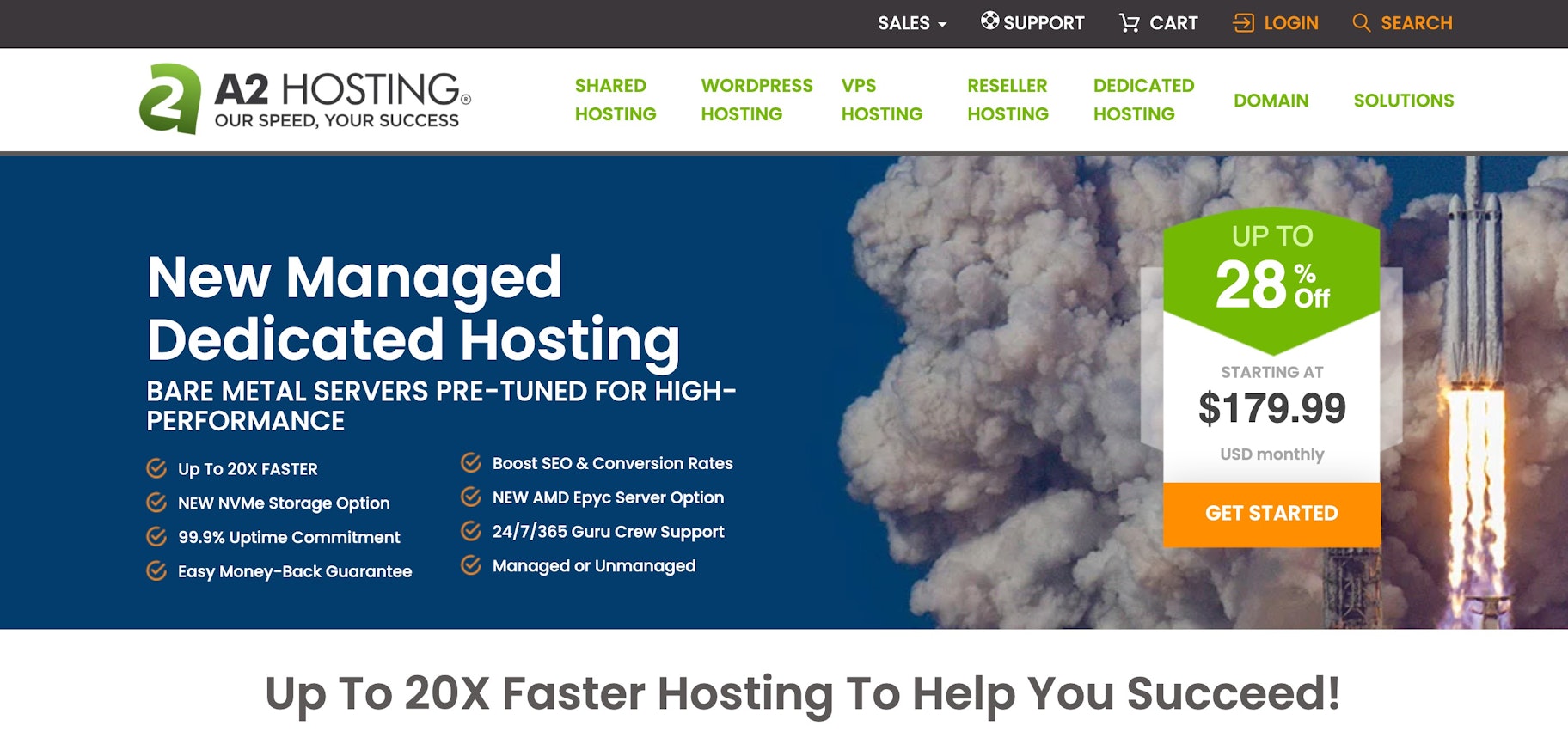 fast website hosting solution: A2 Hosting