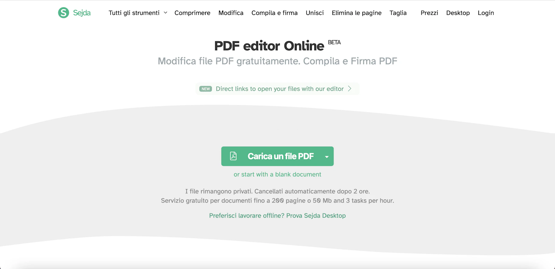 Sejda - Programmi per modificare PDF