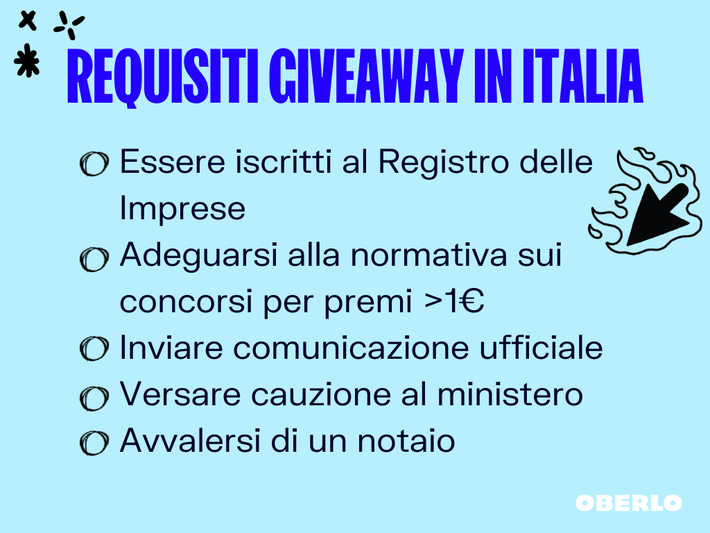 requisiti giveaway italia