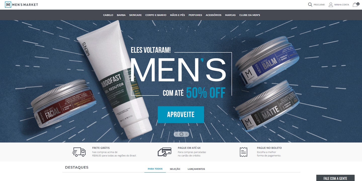 Lojas Shopify Brasil: Men’s Market