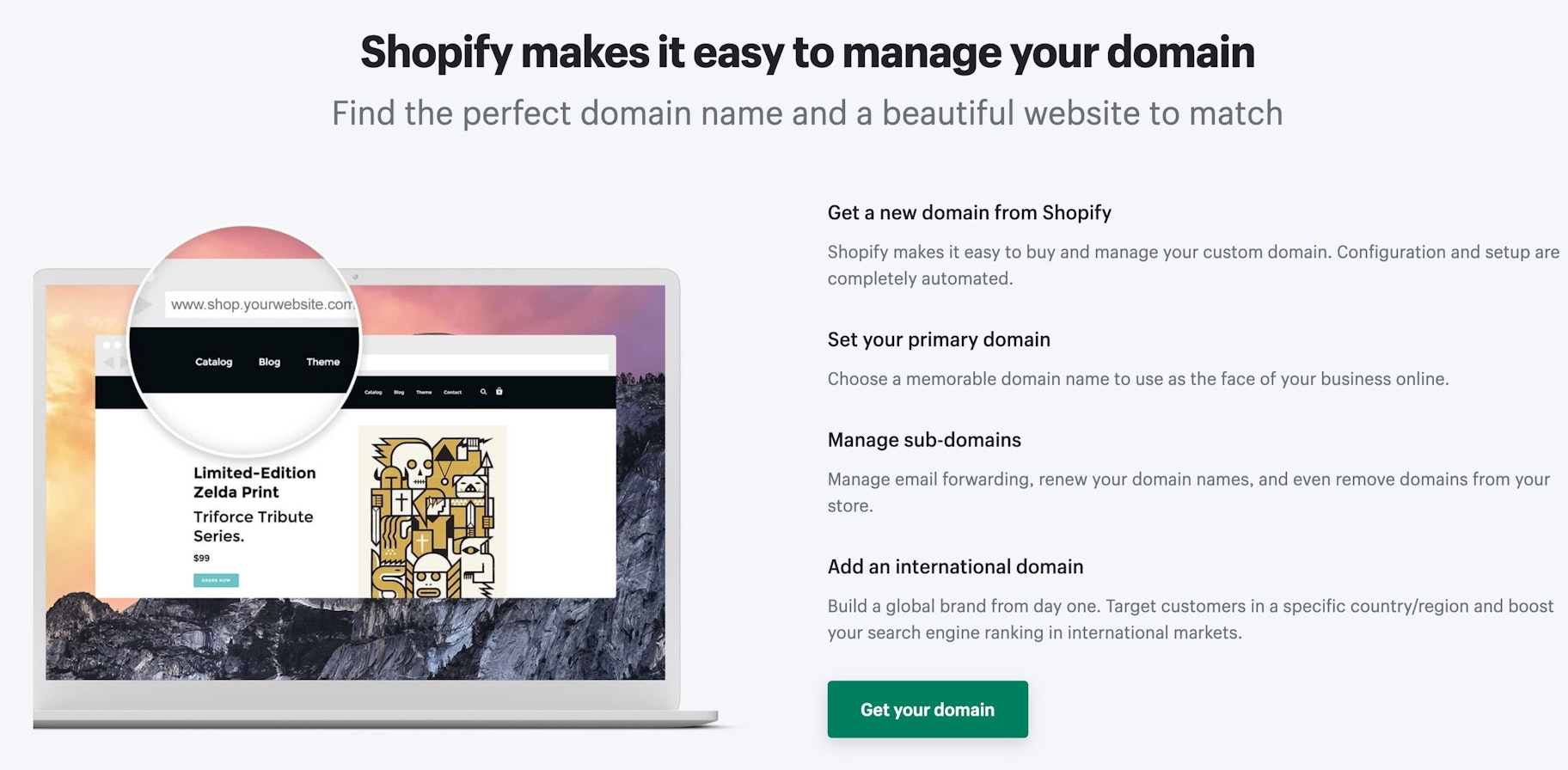 Shopify domain registeration