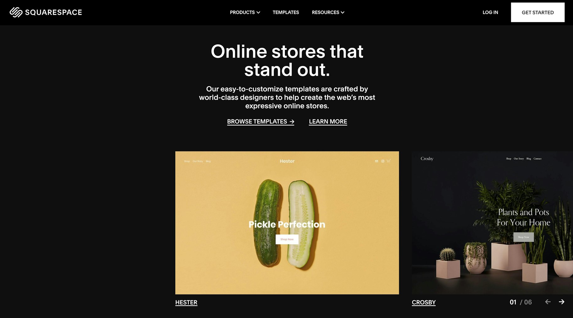 Squarespace Shopify competitor