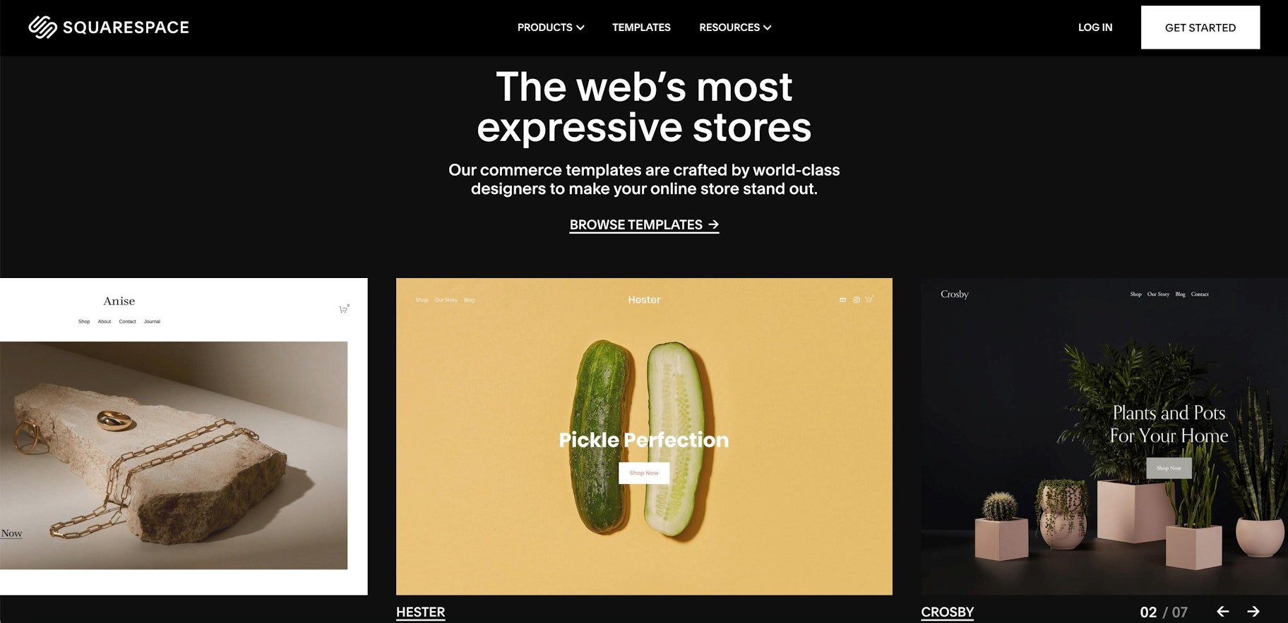 shopify alternatives for online store: Squarespace