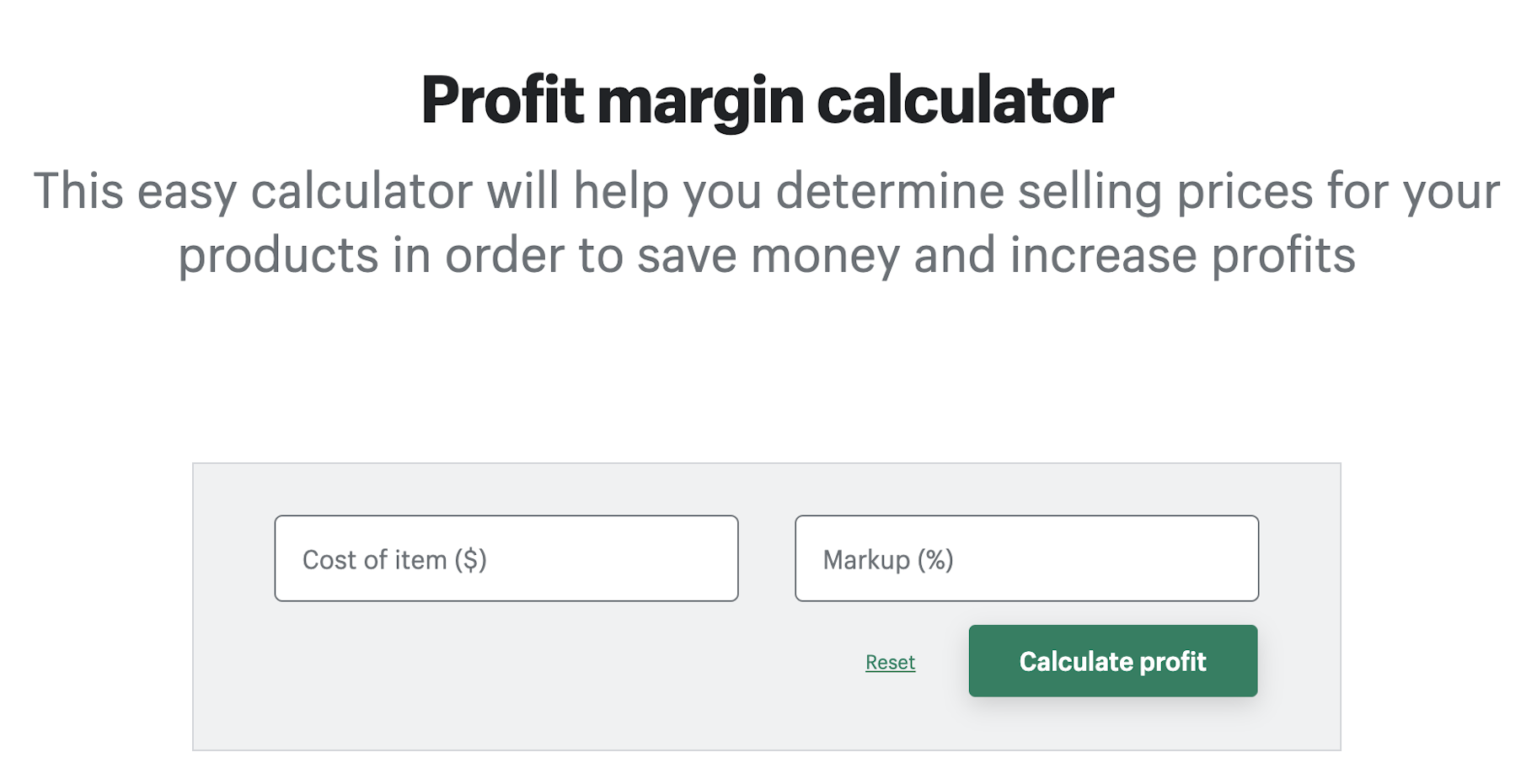 free profit margin calculator