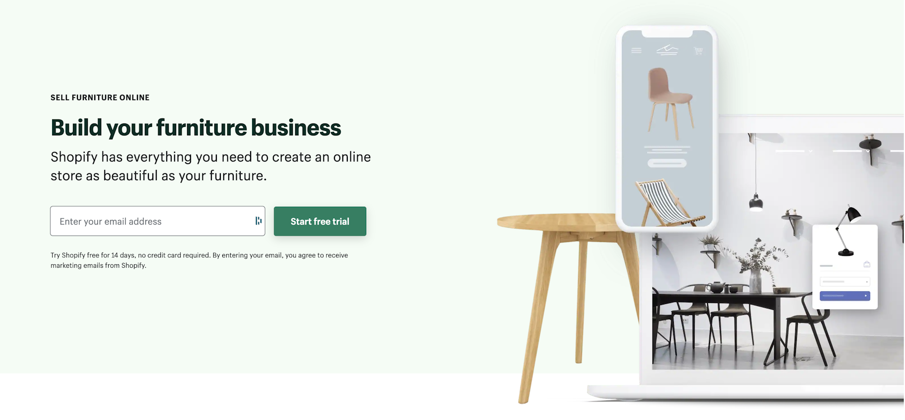build online furniture store with Shopify