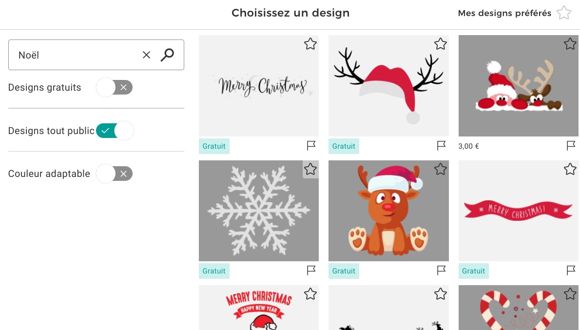 Exemple t-shirts personnalisés Noël