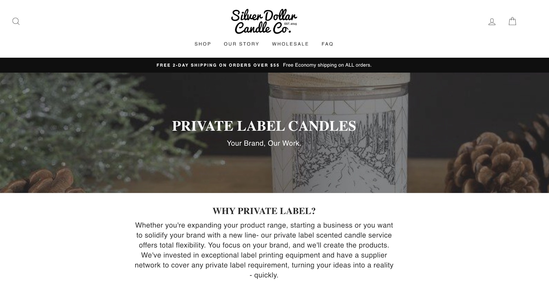 производитель свечей под частной торговой маркой: Silver Dollar Candle Co.
