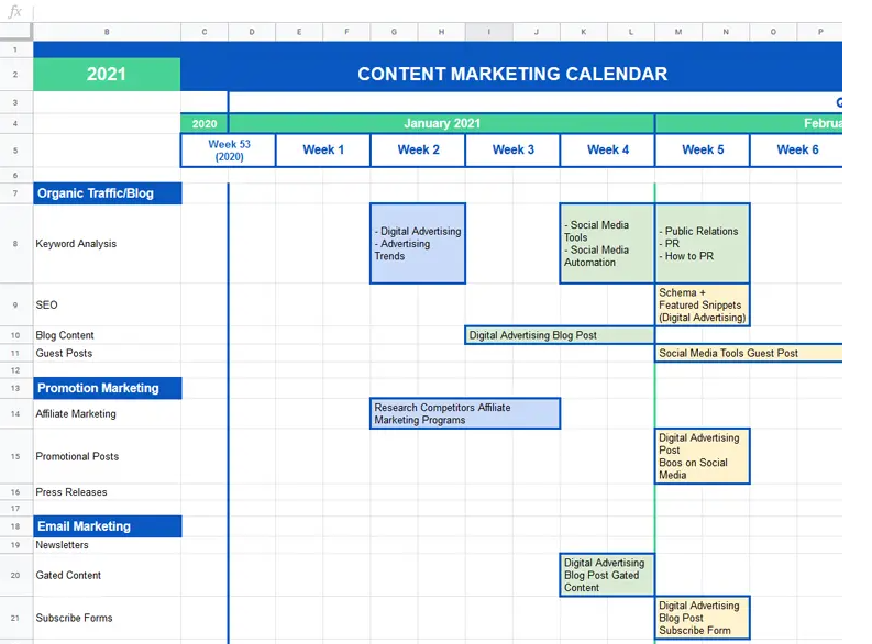 what is a marketing calendar