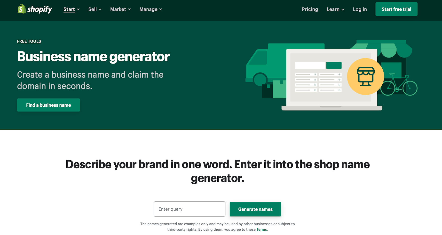 best business name generator: Shopify