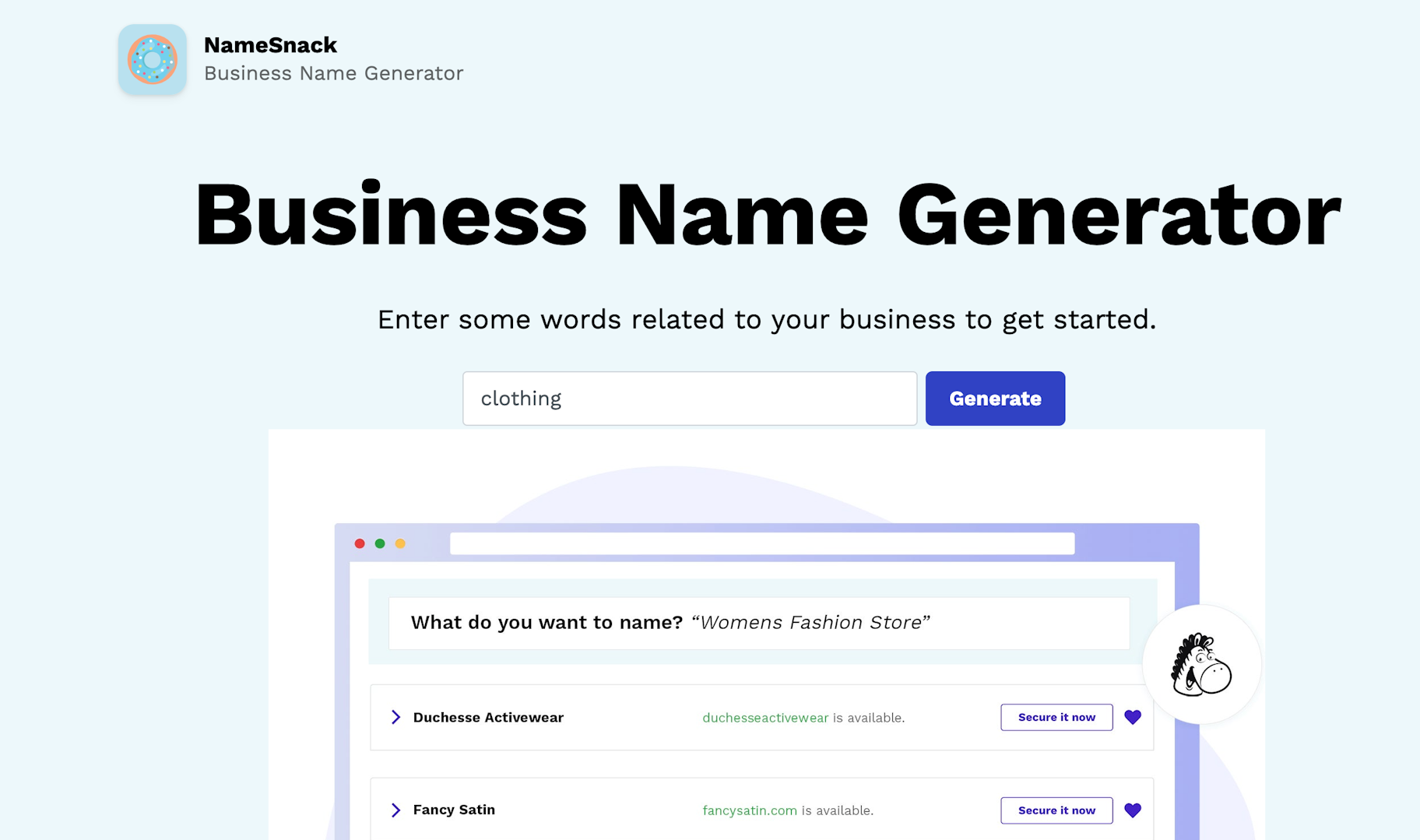 top business name generator: NameSnack