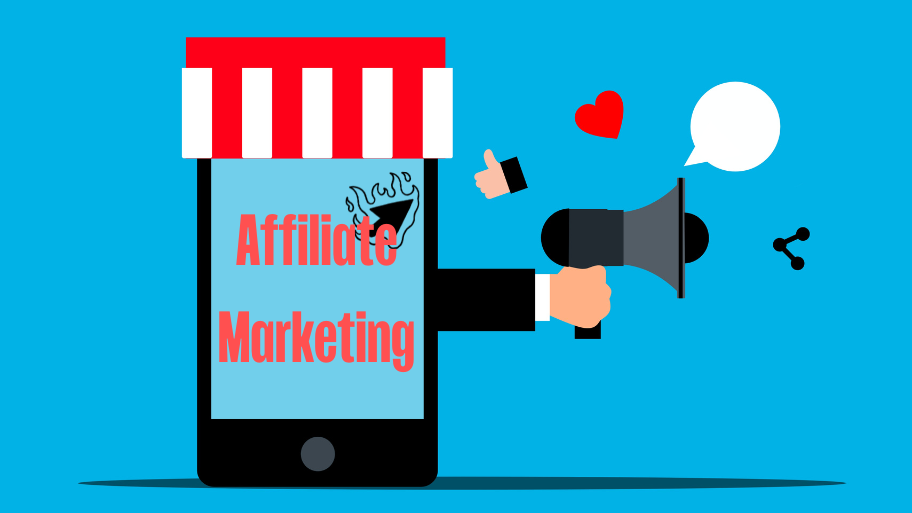 Affiliate Marketing visual - cellphone with symbols for marketing
