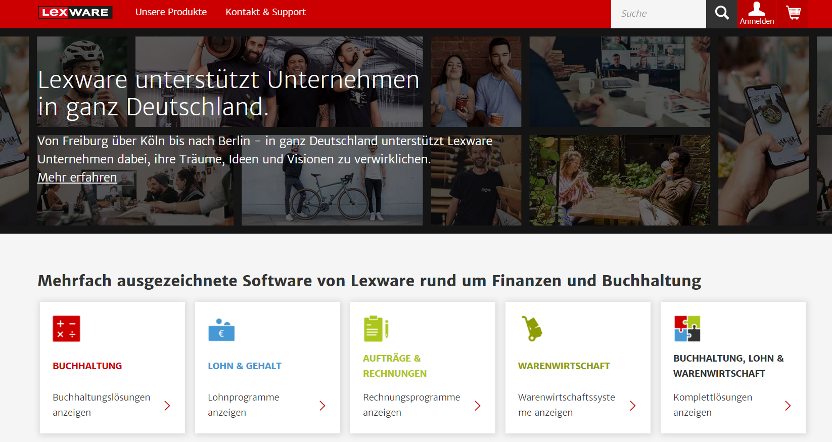Buchhaltungssoftware Lexware - Screenshot Website