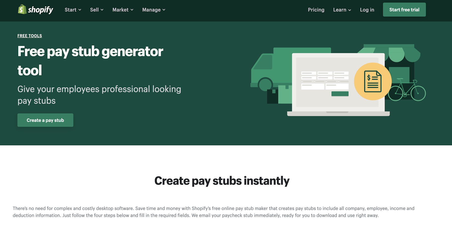 shopify paystub generator