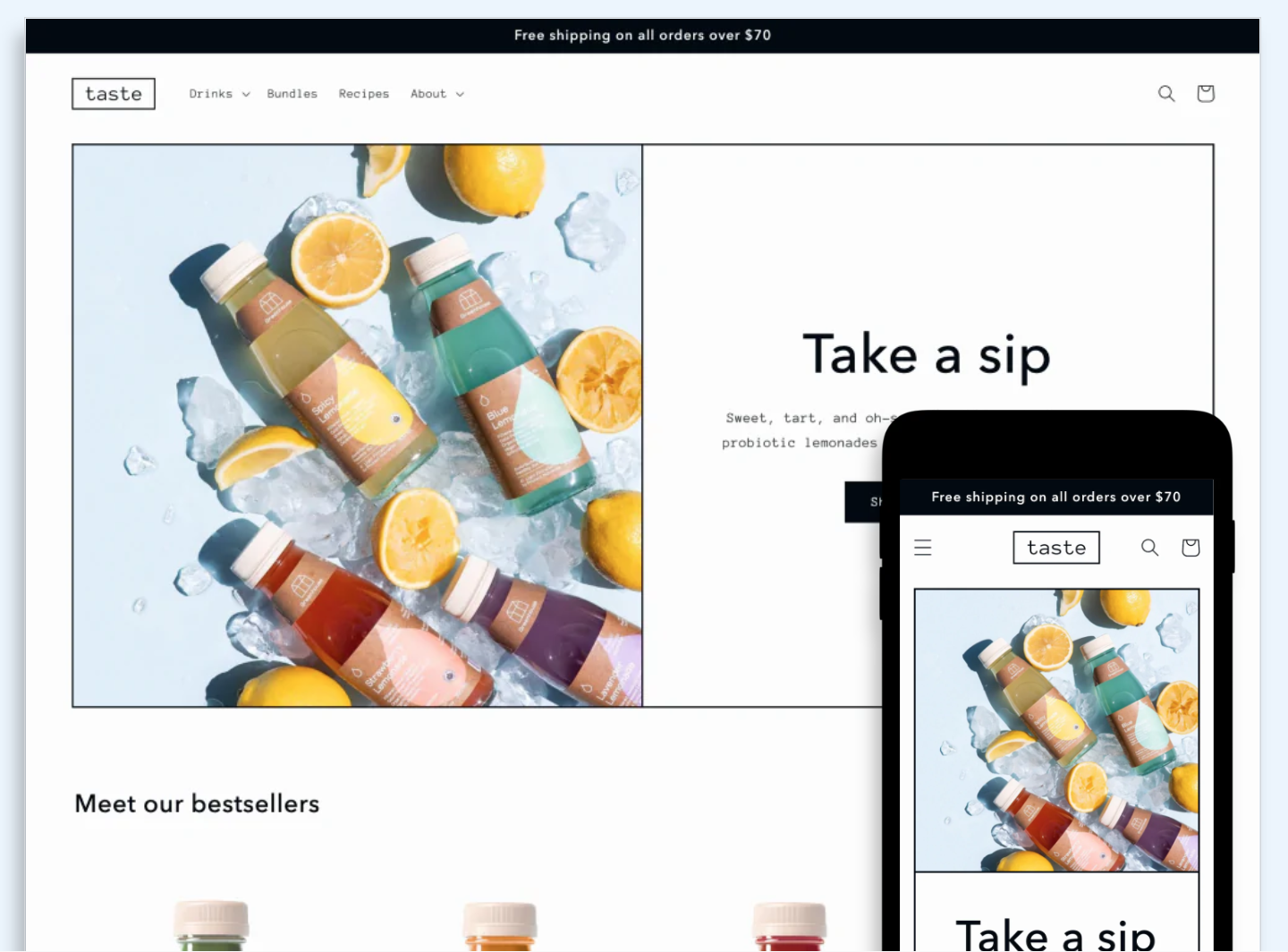 ecommerce template tema shopify
