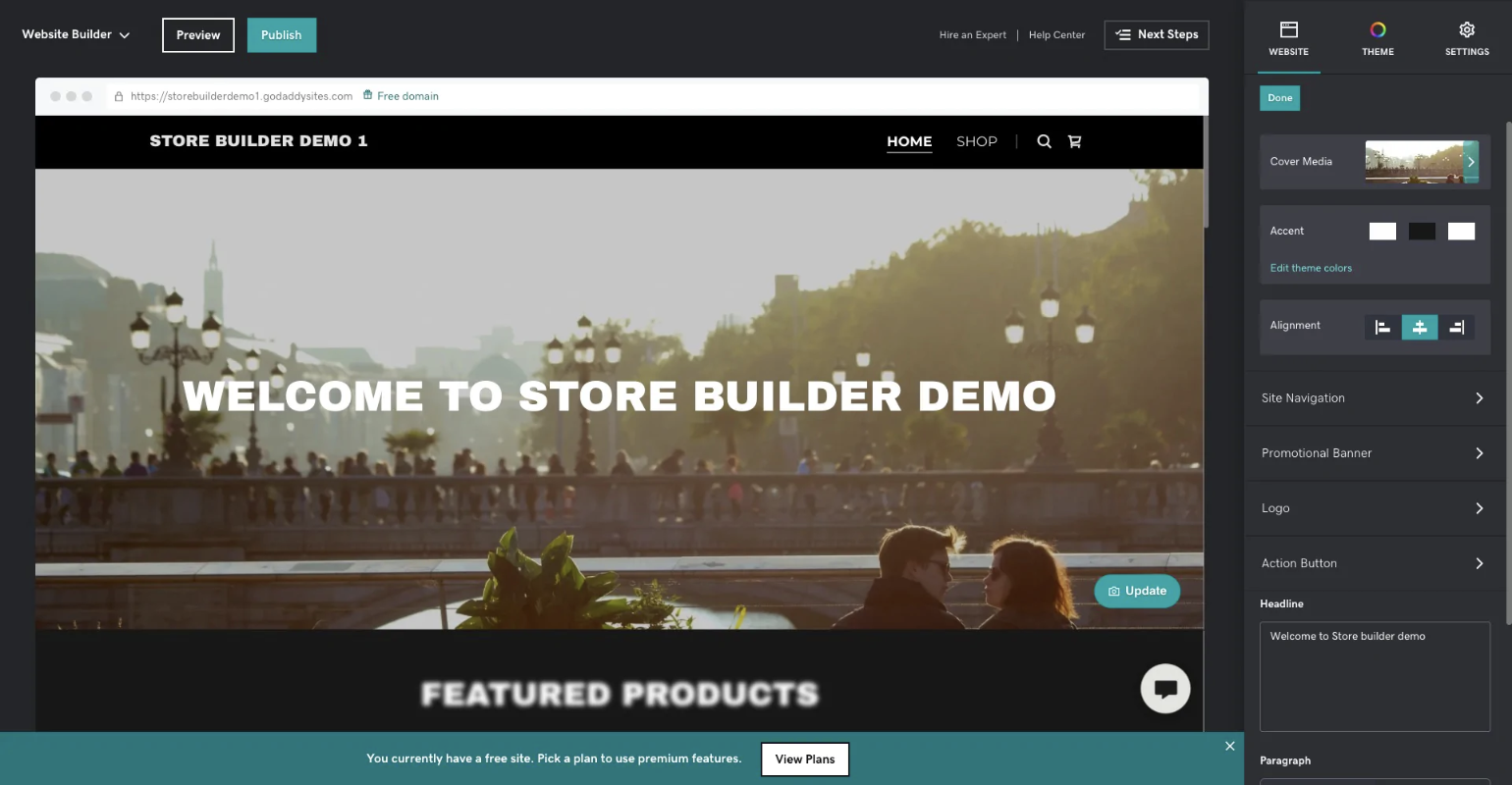 build ecommerce site fast with GoDaddy