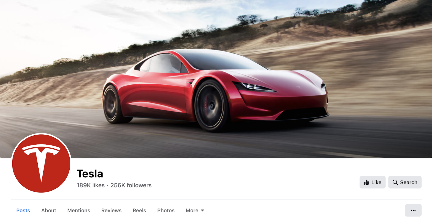 Image de couverture FB de Tesla