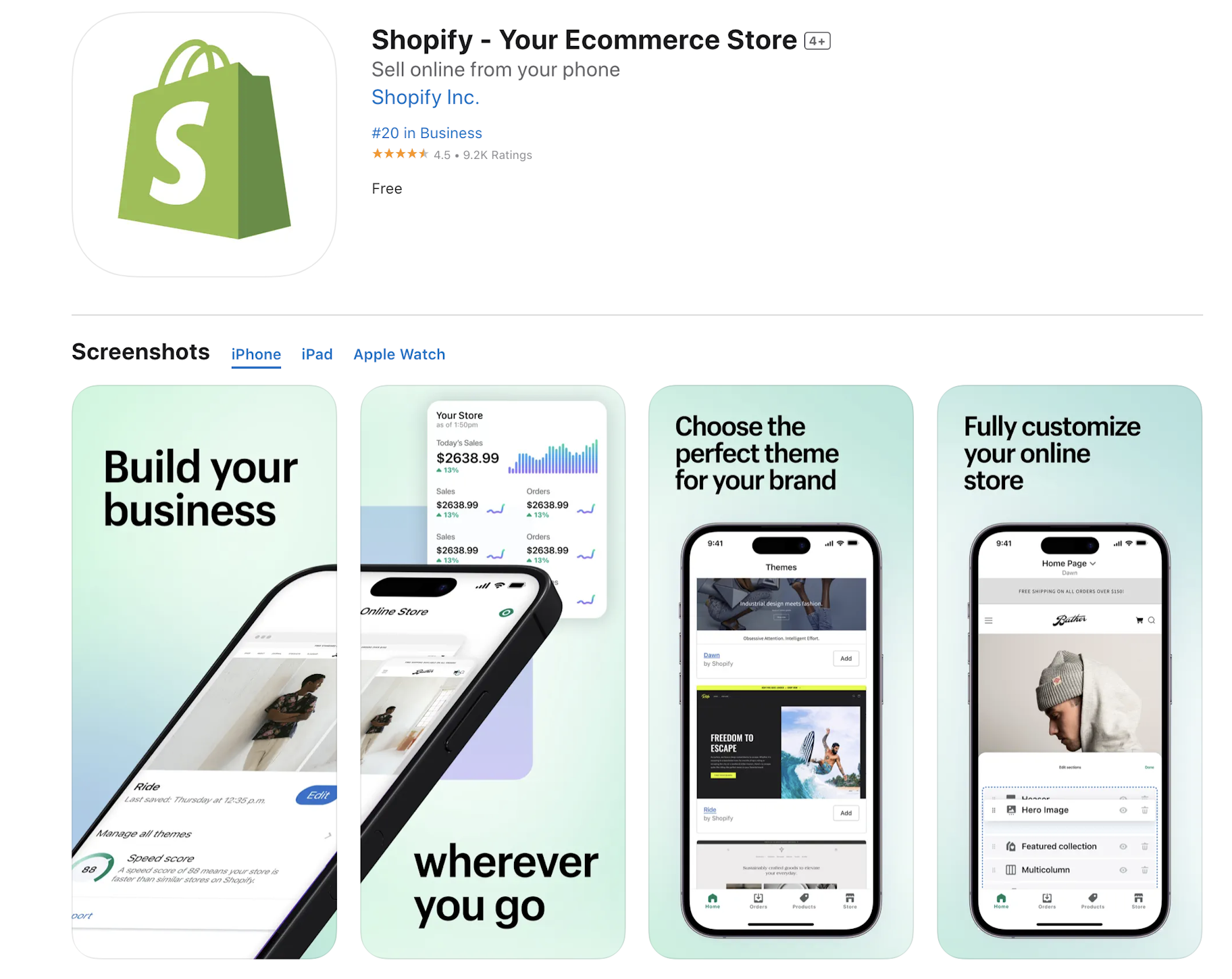 Shopify mobile marketing app
