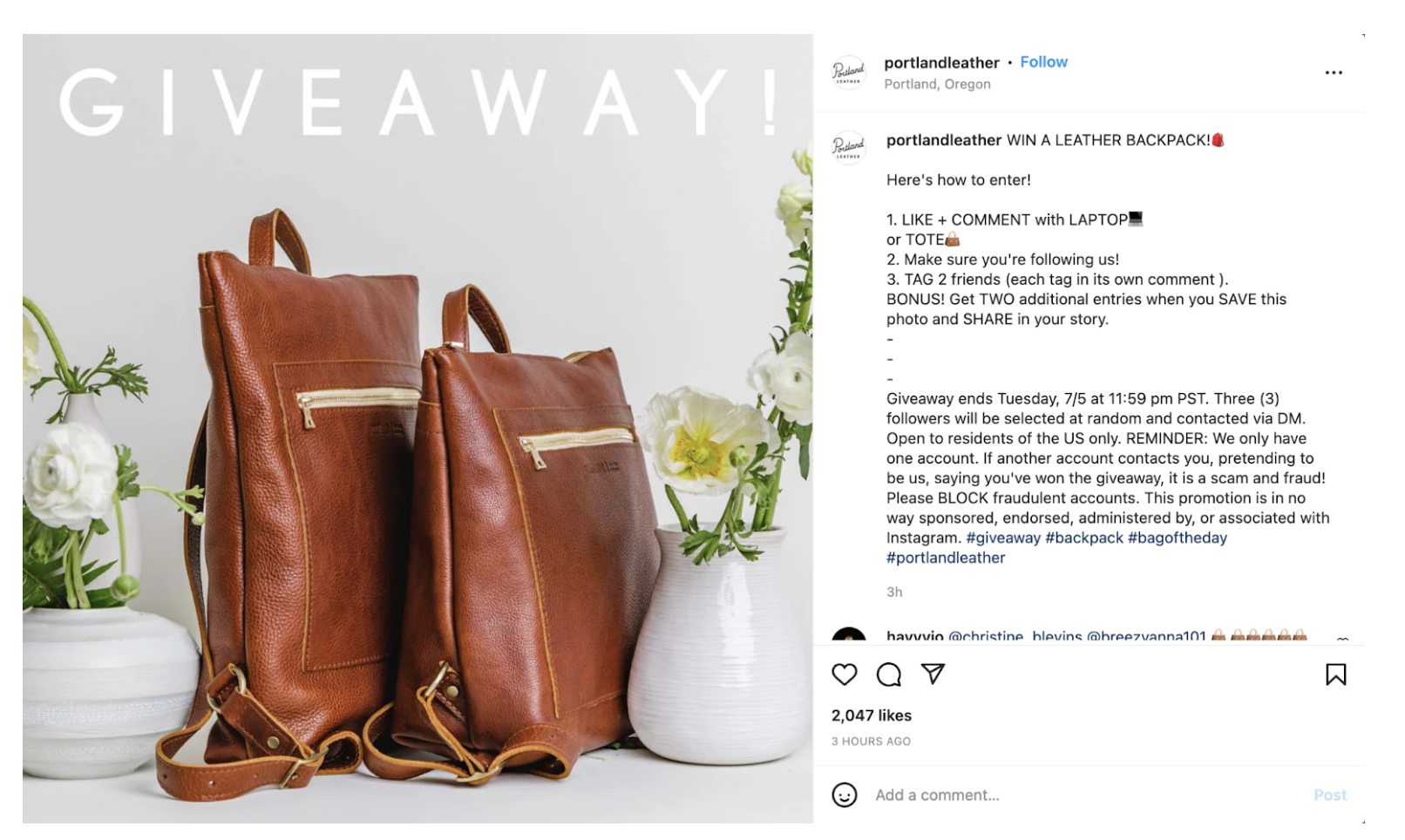 Instagram contests boost organic growth