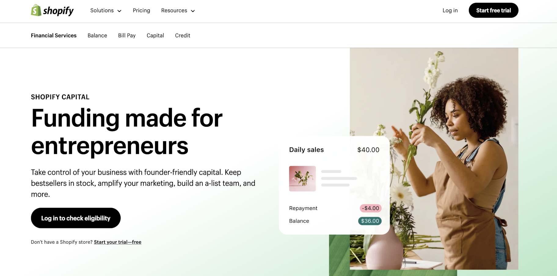 prêts aux entreprises en phase de démarrage : Shopify Capital