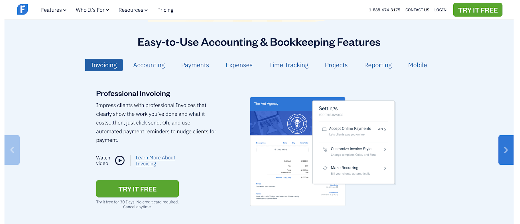 Les meilleurs logiciels de comptabilité pour les entreprises de services : FreshBooks